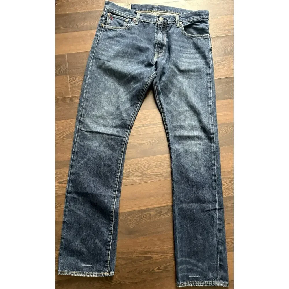 POLO RALPH LAUREN - Medium blue Varick slim straight fit men's jeans 34X34